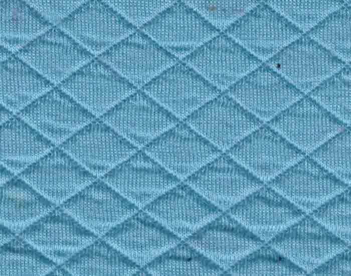 OPHØRSUDSALG - Babyblå - Quiltet jersey med tern - Oekotex 100 -
