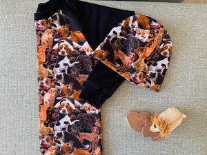 Hunde - Bluse med lange ærmer / med eller uden hue.