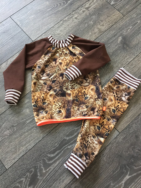 1 METER - Digital Print med babyleopard - Oekotex 100