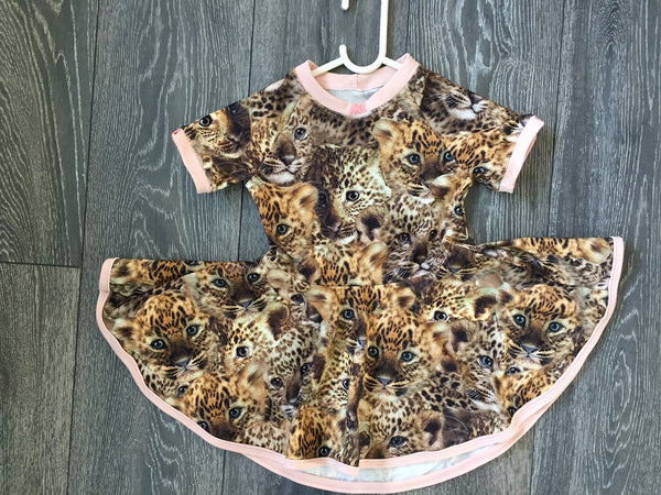 1 METER - Digital Print med babyleopard - Oekotex 100