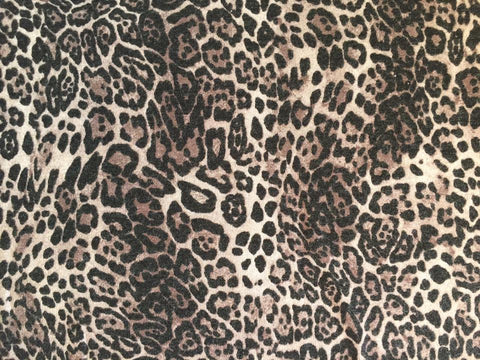 1 METER - Let strik med leopard mønster / Brun